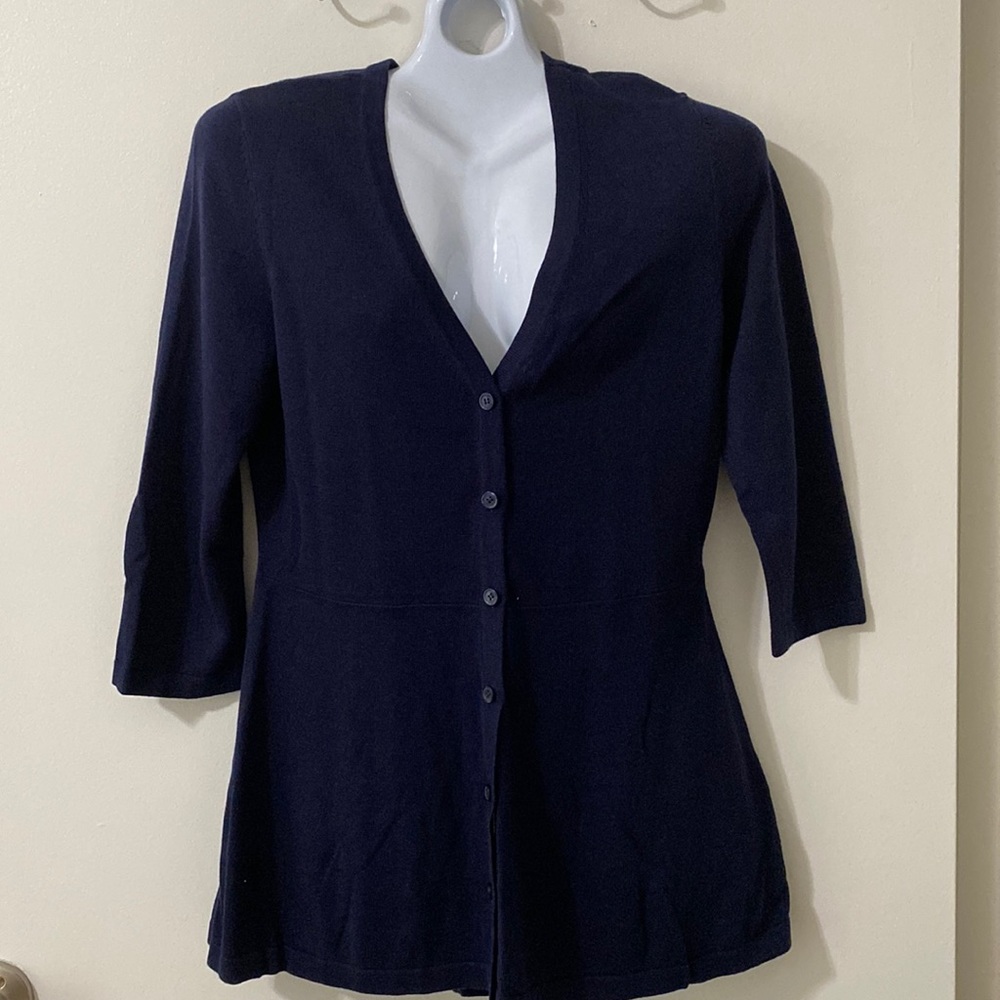 NWT Issac Mizrahi Blue Cardigan Sweater